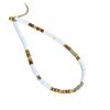 Niche Design Retro Literary Exaggeration White Shell Real Stone Splicing Beaded Holiday Style Necklace Female