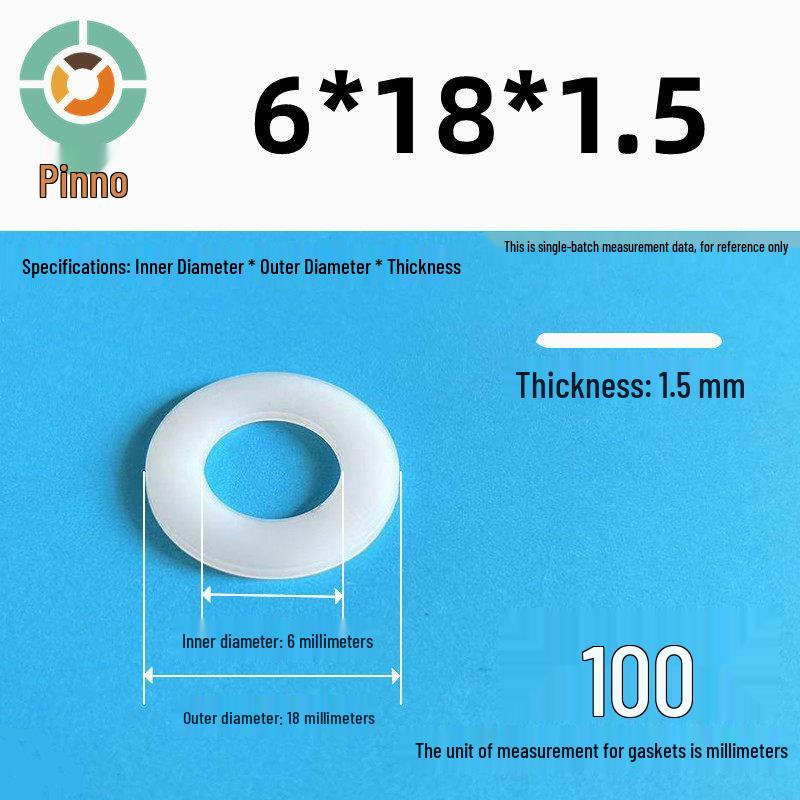 Thickened Nylon Plastic Flat Washer: Hard Plastic Gasket M2-M16