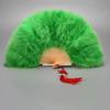 White Feather Fan Full Velvet Thickening Cheongsam Catwalk Folding Fan Yudi Boutique Night Shanghai Chinese Ancient Style Dancing Folding Fan Female