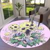 1pc Psychedelic Mushrooms Round Carpet, Made of Polyester,Perfect for Decorating Office Chairs, Living Rooms Fplt039