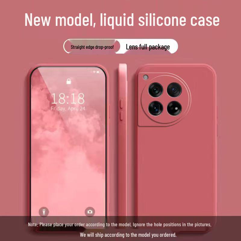 OnePlus Ace 3 Liquid Silicone Drop-proof Full Coverage Case - Solid Color, Skin-friendly Protective Cover
