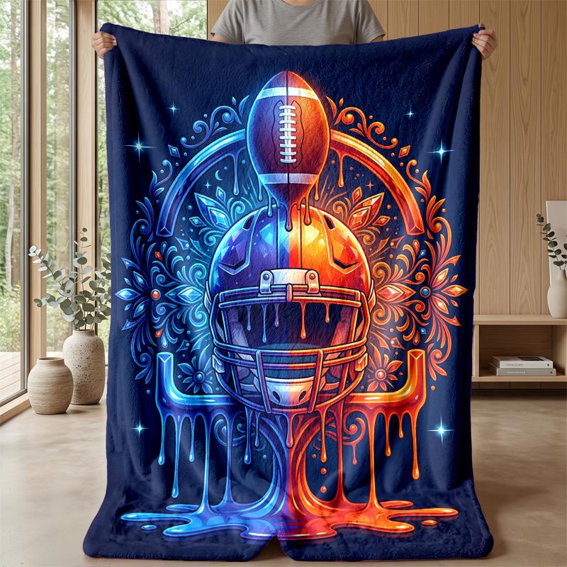 Football Fusion Art 1 Theme blanket Lightweight Warm Flannel Blanket Decorative Throw Blanket for Home Decoration