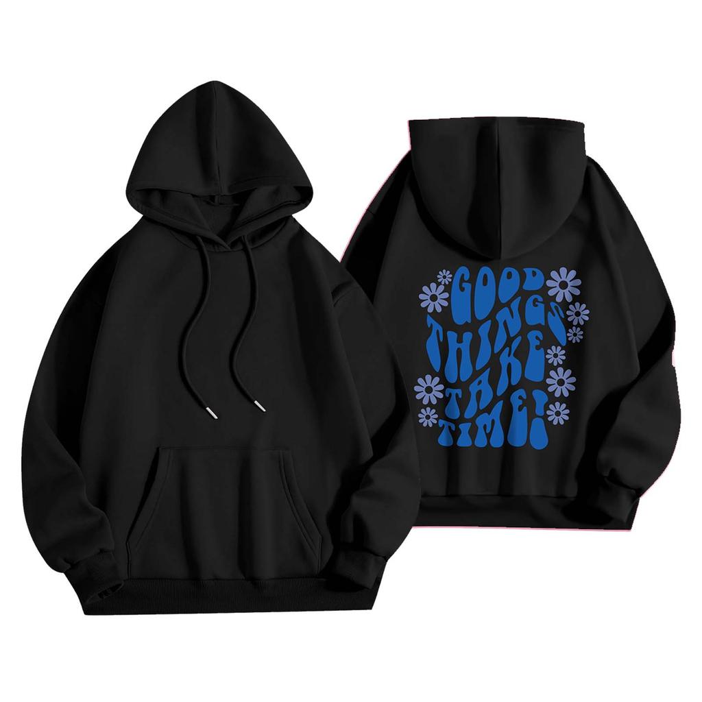 Women's Fashion Women's Lightweight Long Sleeve Pullover With Pockets Preppy Graphic Hoodie