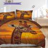 Grassland Giraffe Pattern Bedding Quilt Set Quilt Cover Pillowcase Home Decoration Birthday Gift (1 * Duvet Cover + 2 * Pillowcase, Without Core)