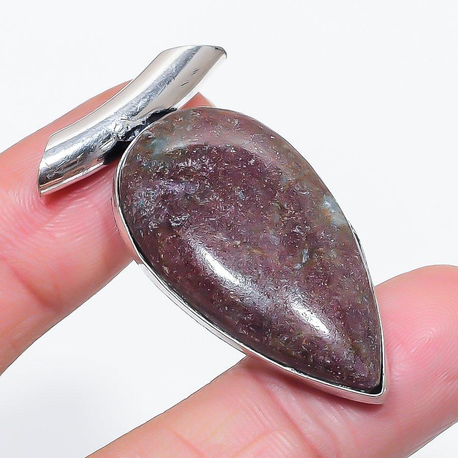 Natural Bloodstone Gemstone 925 Sterling Silver Jewelry Pendant 1.85" s4s15