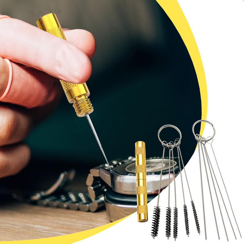 Airbrush Reinigungsset Strohhalmreiniger Bürste Leistungsstarke Edelstahlnadel Tragbar Für Griffe Düsen Rohre Professionelle Arbeit
