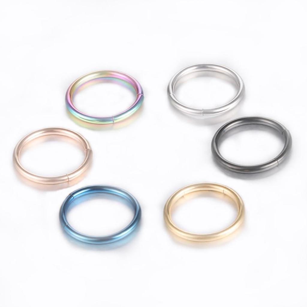 WISH Stainless Steel Multi-color Nose Ring Piercing Stud, Open & Removable, Multiple Sizes