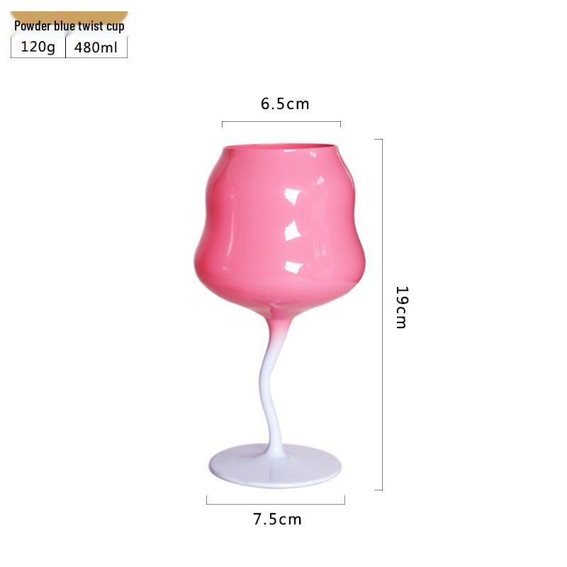 Chinese Style High-Stemmed Macaron Retro Twist Wine Glass