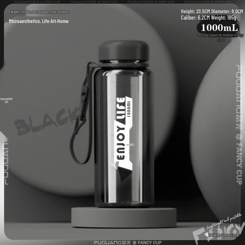 PCTG Large Capacity Sports Water Bottle with Straw
