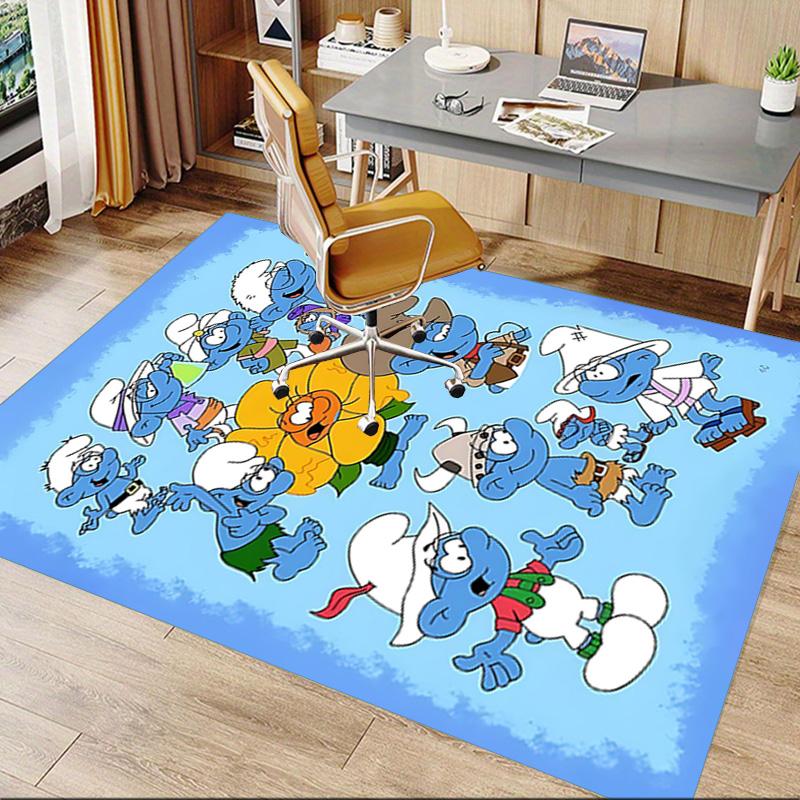 1pc Smurfs Colorful Carpet for Playroom Bedroom Living Room Sofa Home Decor,kids Game Area Rug Non-slip Floor Mat Y72390