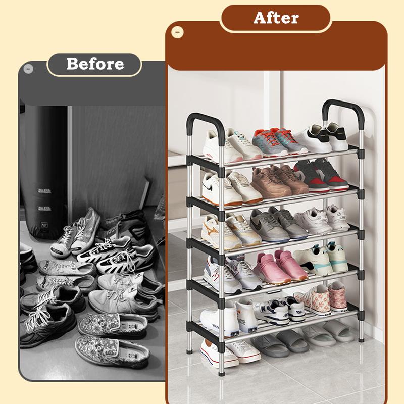 3-8Floor Simple Shoe Rack Multi Layer Dustproof Household Doorstep Shoe Cabinet Storage Space Saving Assembly Of Small Shoe Rack
