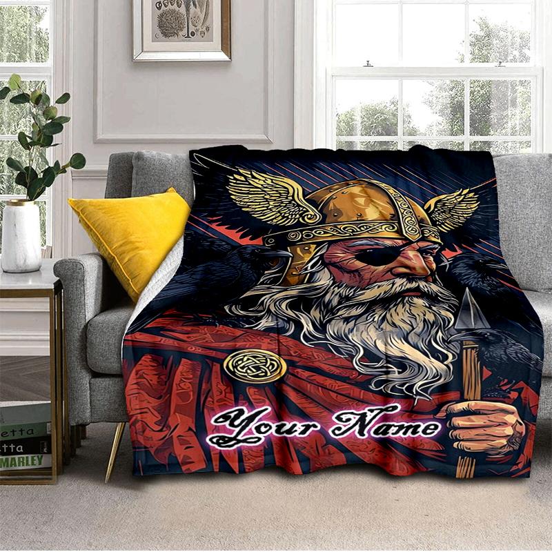 1PC Custom Name Warrior's Pride" flannel blanket versatile,all-season throw suitable for the living room,bedroom,camping,travel,and gift