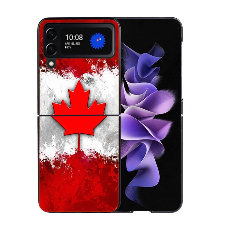 

Canada National Football Team Logo Phone Case For Samsung Z Flip 7 6 5G Galaxy Z Flip4 Z Flip5 Z Flip3 Coque Black Hard PC Shell Samsung Z Flip 7 5G