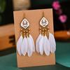 1Pair Drop Earrings Exquisite Easily Match Alloy Beautiful Women Fashion Long Earrings for Valentine's Day