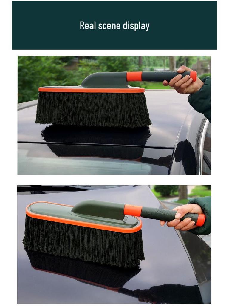 Car Cleaning Duster & Snow Removal Brush with Wax Mop
