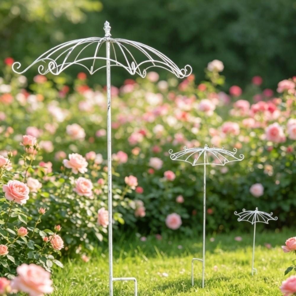 Hollow Out Plant Climbing Frame Umbrella Shape Trellis Flower Rack Courtyard Decor