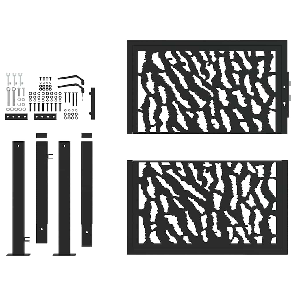 Black Garden Gate 105X106 Cm Steel Construction