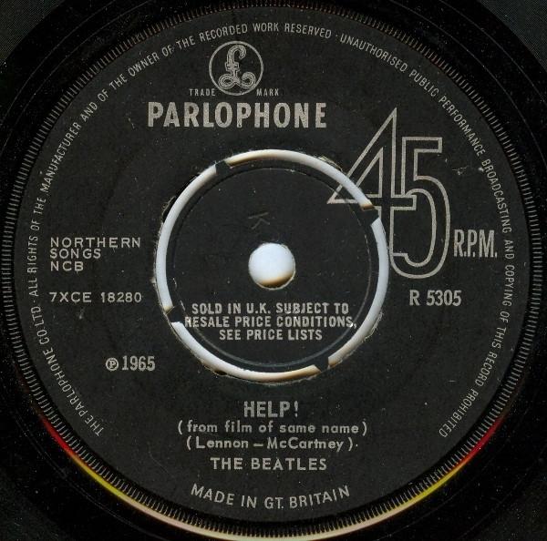 

7inch Record BEATLES - Help! R5305 Parlophone 1965 UK Rock Used