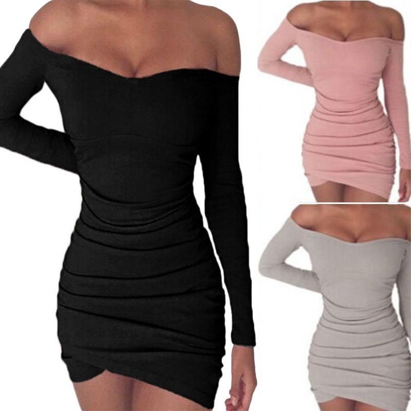 Evening Dress off Shoulder Sexy Cocktail Party Christmas Party Slimming Dress Annual Meeting Dress