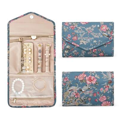 Foldable Portable Travel Jewelry Bag for Necklace Earrings Rings Jewelry Case Organizer Journey Storage Bags for Women Girls