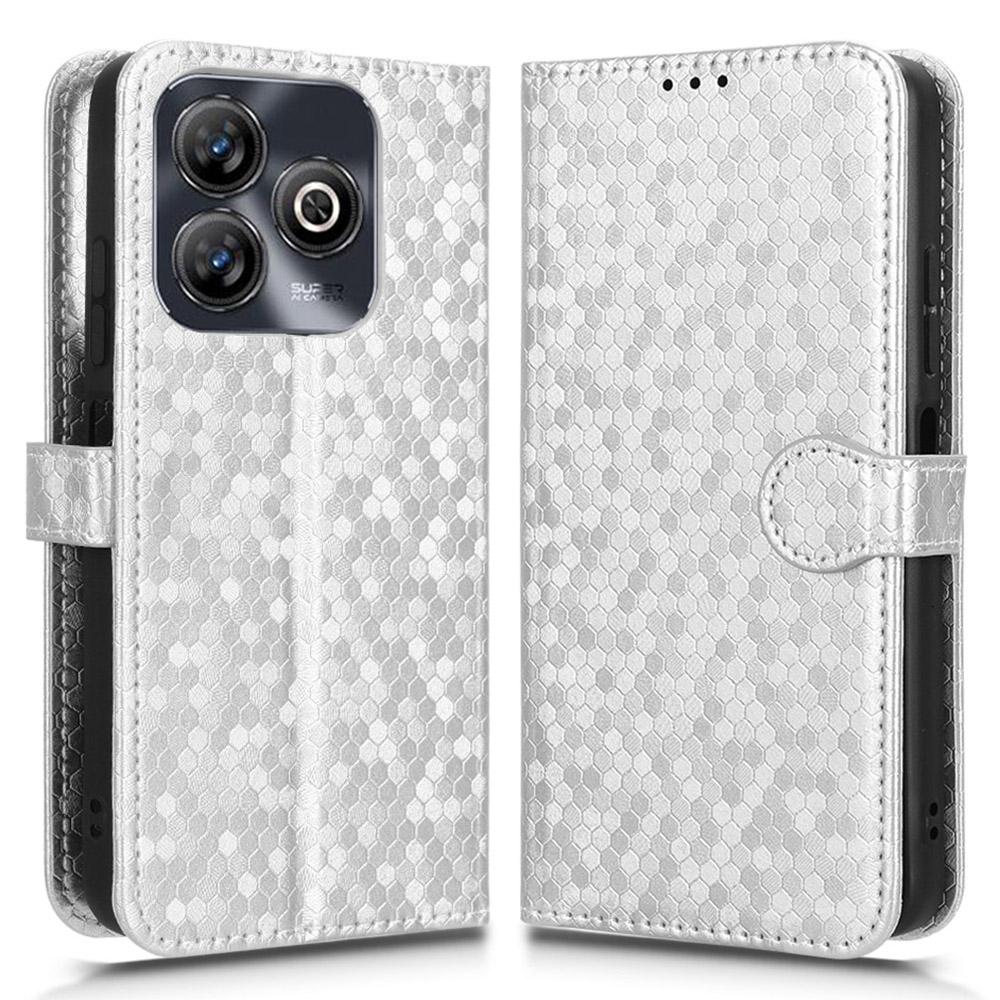 For ZTE Blade A75 4G Wallet Case Dot Pattern Imprint PU Leather Phone Cover