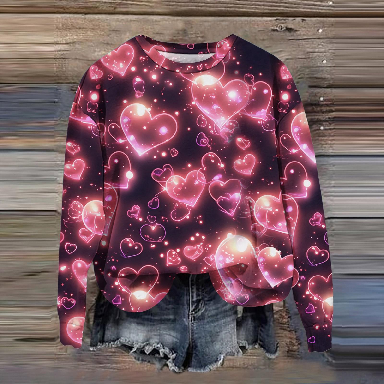 

Женская мода с принтом, длинный рукав, свободный круглый вырез, свитшот, осень XL арбуз красный