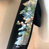 Used No.329 Original Work Black Tomesode Remake Bud Bolero & Stole M~2L Size Length 50