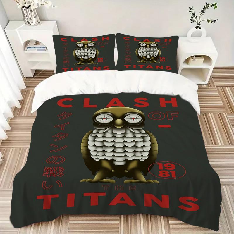 3pcs Clash of Titans Cover Set,Soft Comfortable Duvet Cover,Guest Room (1*Duvet Cover + 2*Pillowcases, Without Core) yy251024010