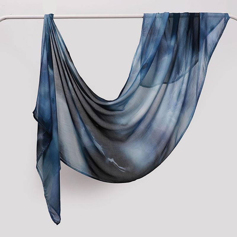 Boho Watercolor Soft Muslim Hijabs Women Floral Breathable Shawl Wrap Scarf Hijab Floral Print Ramadan Headscarf Islamic Turban