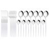 24pcs Black Gold Cutlery Set Mirror Stainless Steel Dinnerware Set Knife Fork Spoon Tableware Flatware Set Dishwasher Safe Kitchen Wedding Accessories