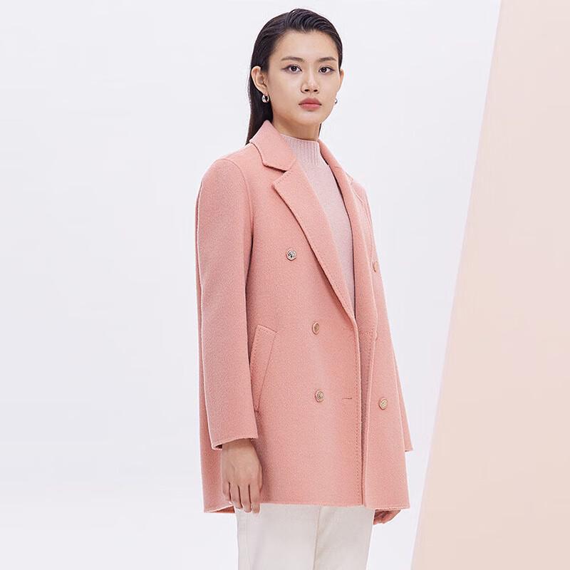 JESSIE Women's Wool Blend Double-Breasted Suit Collar Coat