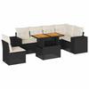 VidaXL Garden Lounge Set 7 Pcs with Cushions Black Wicker 3327381