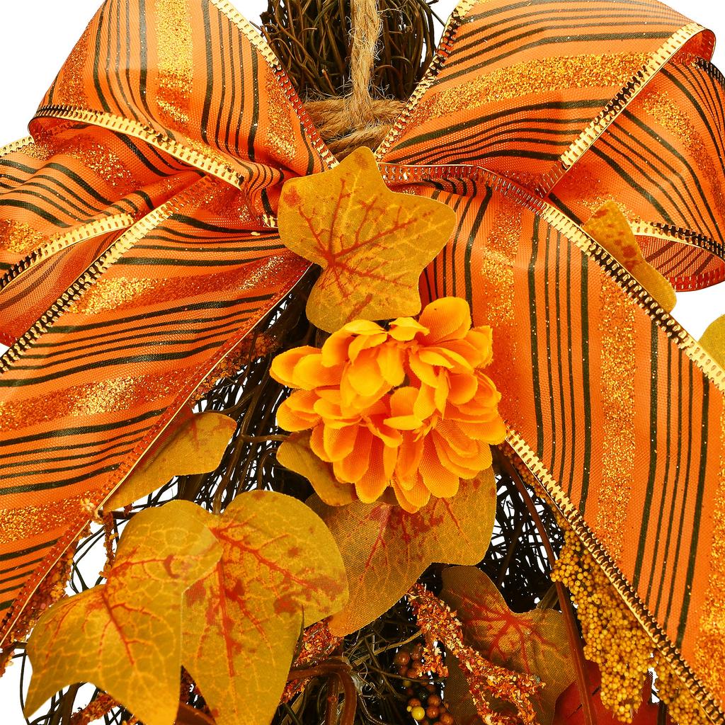 Maple Leaves Swag Wreath 24 Inch Artificial Fall Teardrop Swag Hanging Swag Maple Leaves for Home Decor