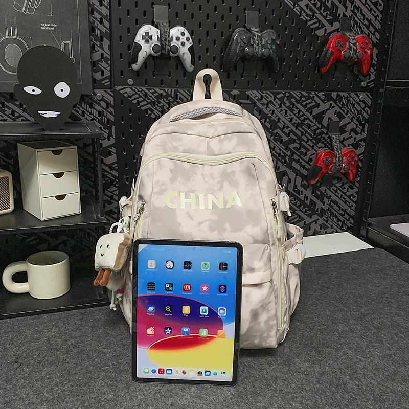 Student Class Computer Bag Women Large Capacity Travel Backpack Men Letter Backpack