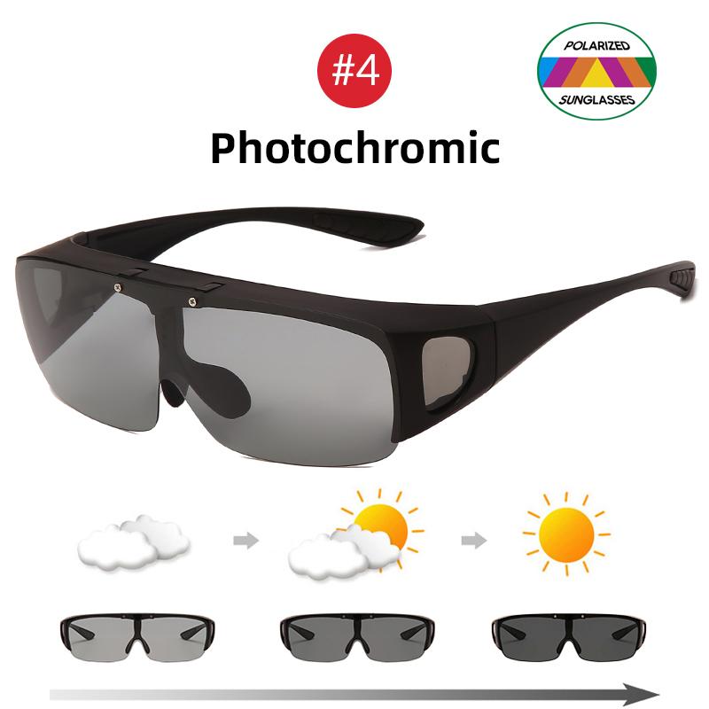 Classic Flip Up Polarized Sunglasses Men Photochromic Fishing Driving Sun Glasses Night Vision Driving Sport Eyewear UV400
