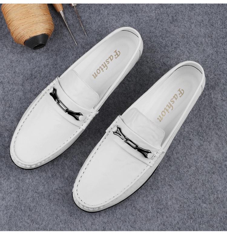 Men's Genuine Leather Slip-On Loafers: Spring & Autumn Trendy, Soft Sole, Large Size Flat Shoes