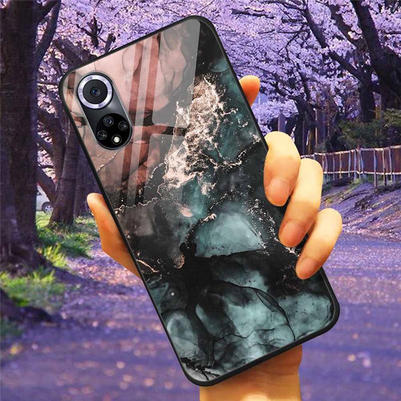 For Honor 50 Pro Case Tempered Glass Starry Marble Hard Back Cover for Huawei Honor 50 Phone Cases Honor50 Protective