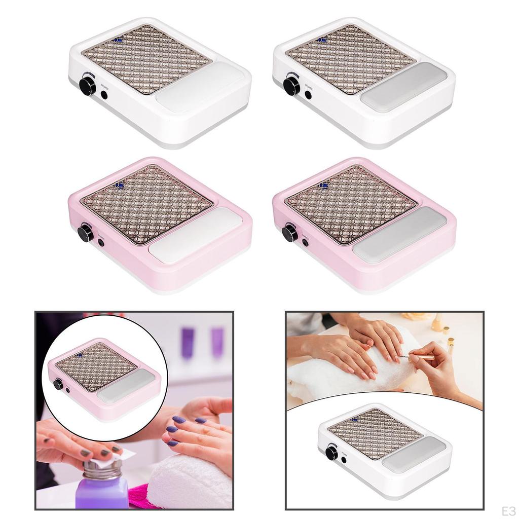80W Eletric Nail Dust Cleaner Low Noise Manicure Collector White Sponge Pad