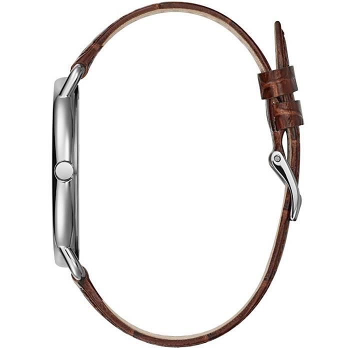 Montre - GUESS - Lincoln - Cuir brun - Chiffres romains - Quartz