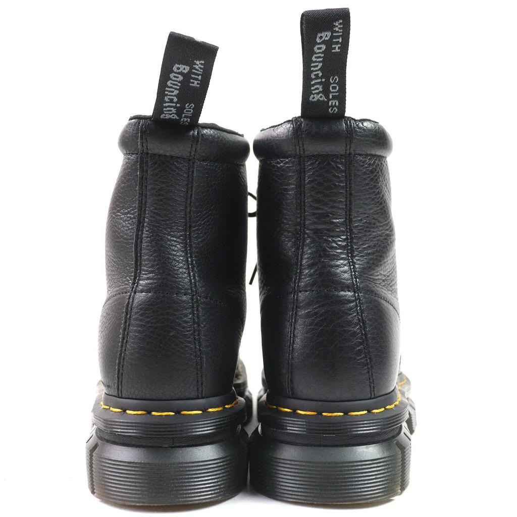 Excellent Dr.Martens Short Boots RIKARD POLISHED SMOOTH 8I 8-hole Black Leather Used