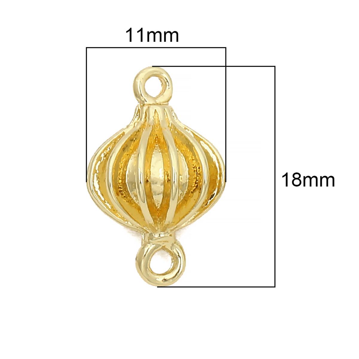 

Медный милый фонарь, разъем для женского ожерелья, браслета для изготовления ювелирных изделий своими руками, фурнитура 11x18mm 1pc золотой