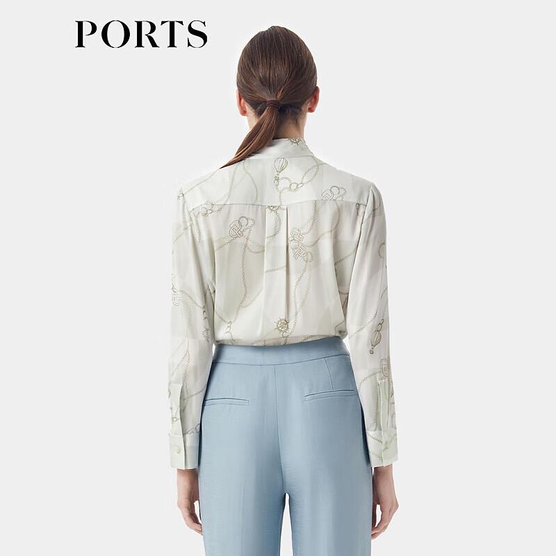 Ports Early Spring Printed Scarf-Neck Blouse