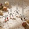 Elegante Herzausschnitt Schleife Knoten Halskette für Damen - Hochwertige Schlüsselbein Kette