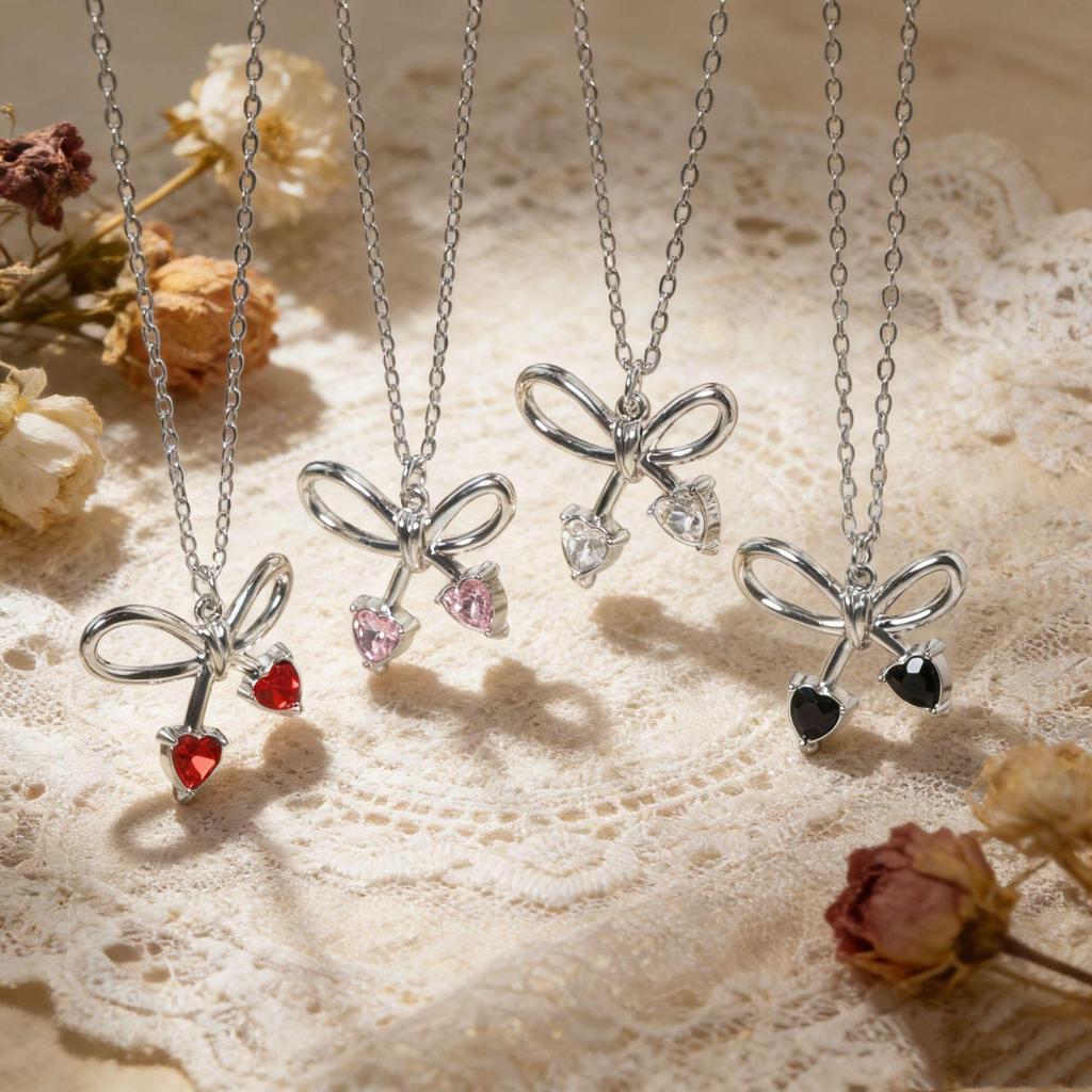 Elegante Herzausschnitt Schleife Knoten Halskette für Damen - Hochwertige Schlüsselbein Kette
