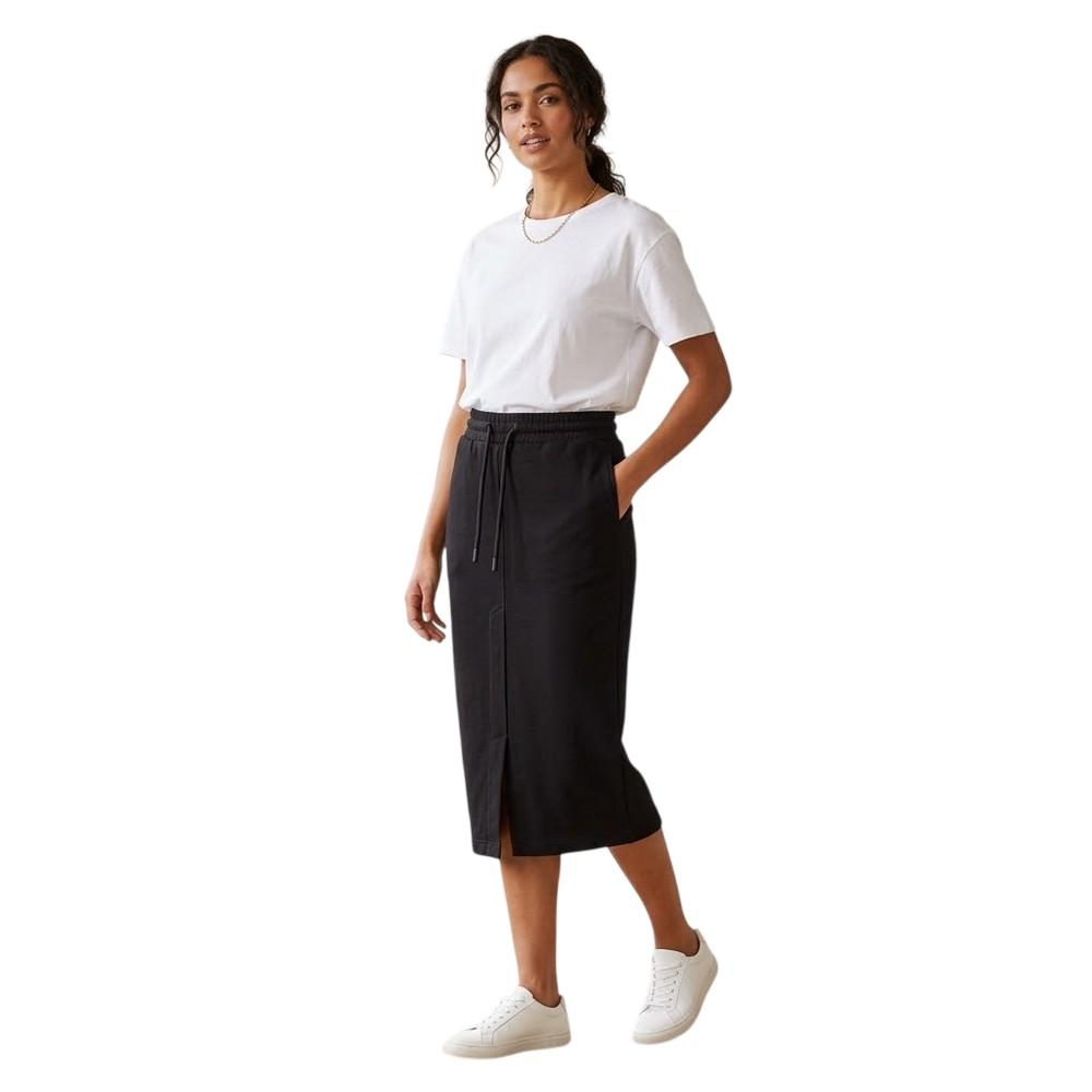 Off White Womens/Ladies Textured Fleece Midi Skirt