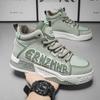 Mens Skate Shoes Flat High-top Leather Comfortable Outdoor Walking Casual Footwear Trendy High-top Lace-up Tennis Sneakers Man