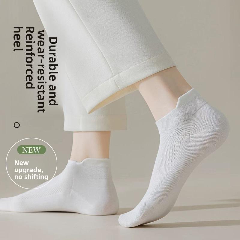 Summer Thin Pure Cotton Anti-odor and Anti-athlete Socks That Won't Fall Off, and White Sports Women's Spring and Summer Boat Socks