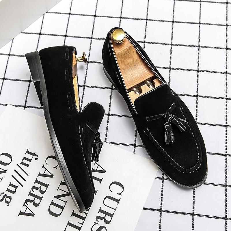 Fashion Fashion Comfortable Driving Shoe All-match Man Antiskid Flats New Men High Quality Loafers Genuine Leather Men Slip On Footwear