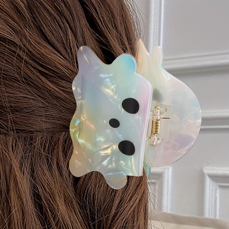 Dazzling Ghost Shaped Hair Clip, Strange Ghost Shaped Hair Clip, Used As a Dazzling Ghost Shaped Hair Accessory for Ponytails