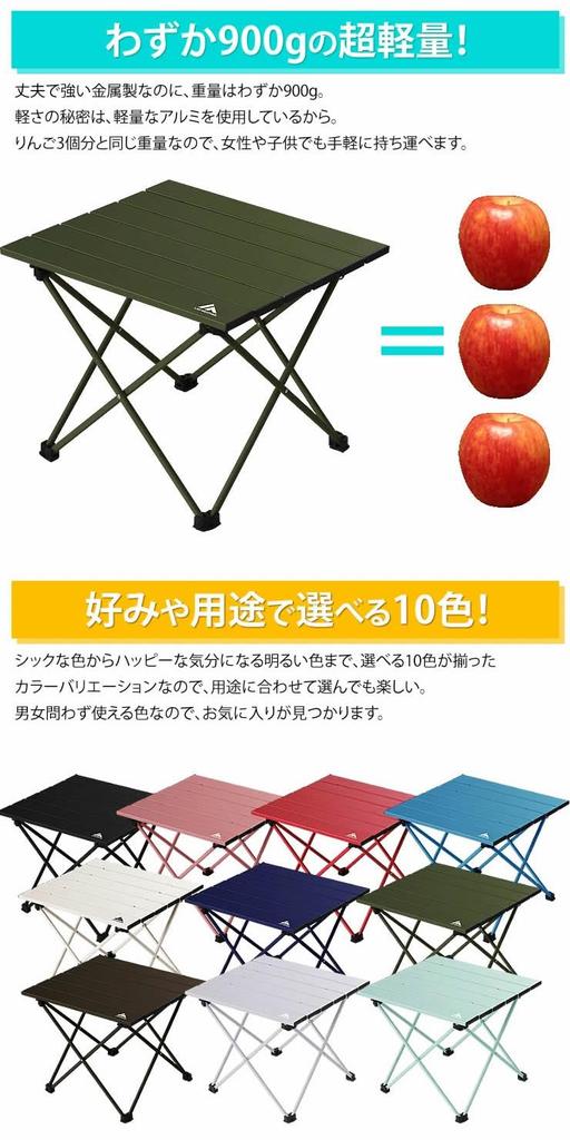 Radweather Folding Table, Camping Table, Outdoor, Small, Low Table, Popular, Stylish, Solo Camping, Disaster Preparedness (Bluegrass)